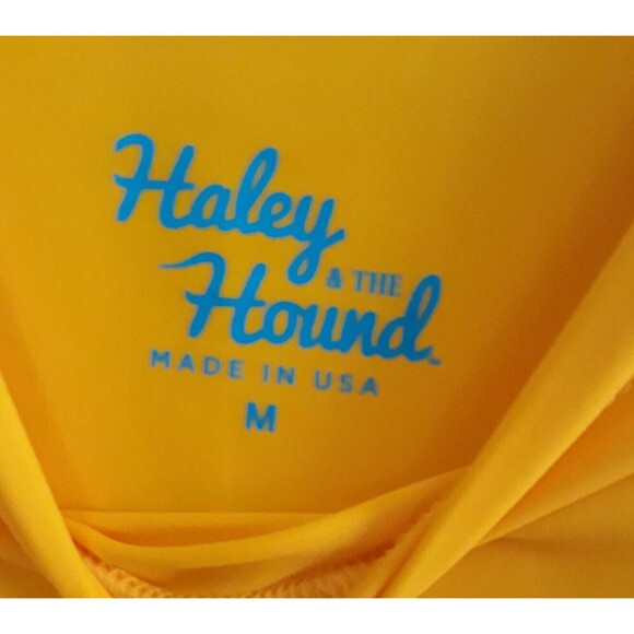 Haley and The Hound Fishing Shirt Unisex Medium Yellow Swordfish Pullover Long - Picture 9 of 9